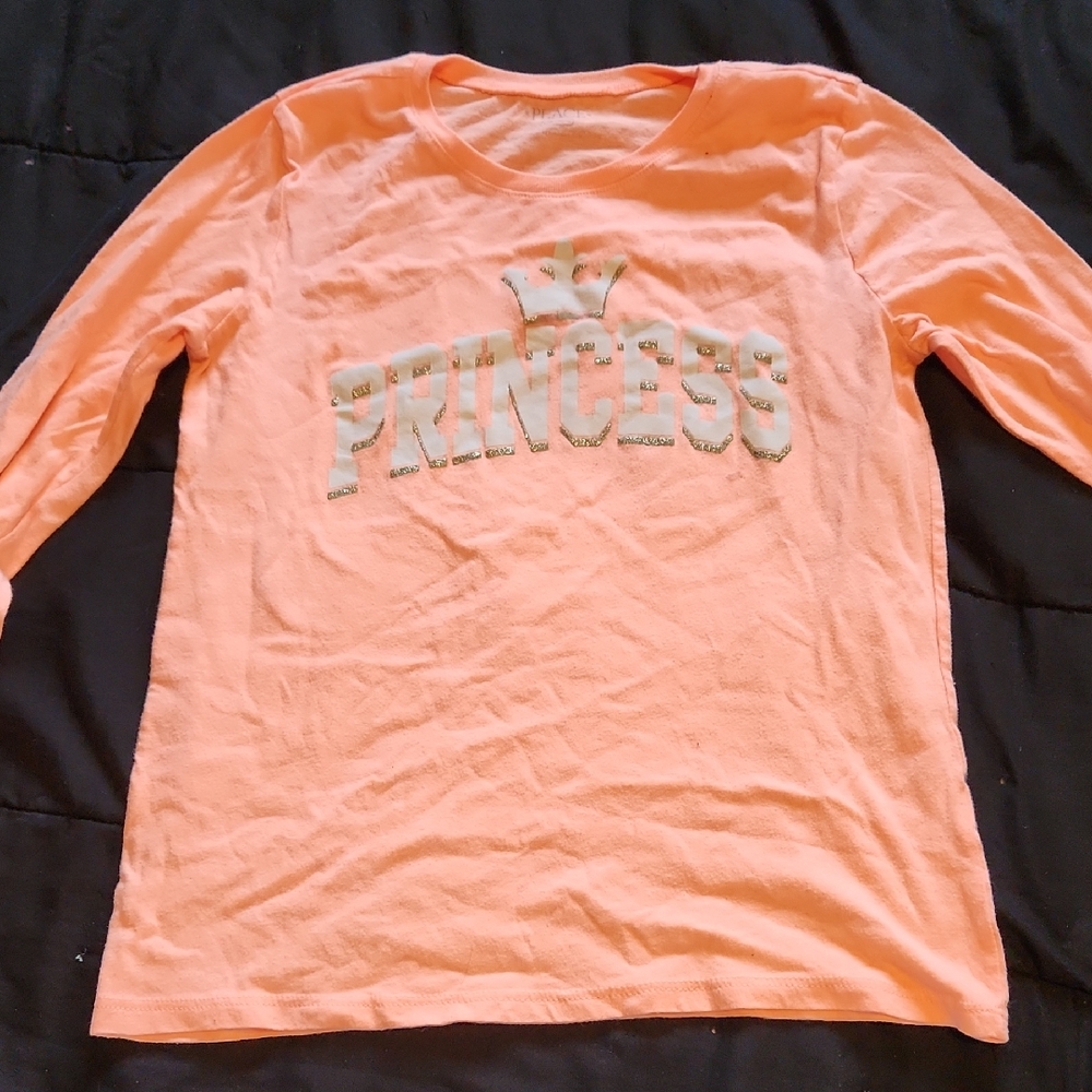 Kids Peach 'Princess' Long Sleeve Tee